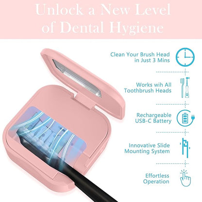 Wall Mounted Toothbrush Holder & Toothbrush Cleaner, Toothbrush Case - Manual/Electric Toothbrush Cover for Any Toothbrush Head - Rechargeable Toothbrush Travel Case with Cover, Clean for Home, Travel