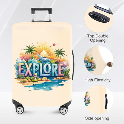 ANNA QUEEN Travel Luggage Cover Suitcase Protector Suitcase Cover Anti-Scratch,Stretchable Bag Cover Washable Durable Polyester with Elastic Hem with Zipper Closure