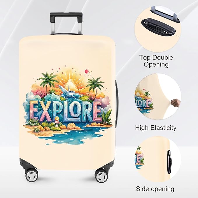 ANNA QUEEN Travel Luggage Cover Suitcase Protector Suitcase Cover Anti-Scratch,Stretchable Bag Cover Washable Durable Polyester with Elastic Hem with Zipper Closure