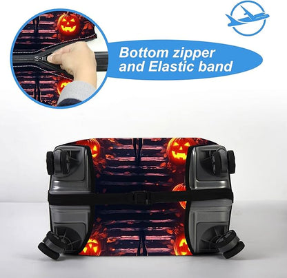 Luggage Cover Protector for 26-28 Inch Suitcases, TSA Approved Elastic Travel Suitcase Covers, Anti-Scratch Washable Luggage Sleeve for Carry On & Checked Bags, Dark Forest