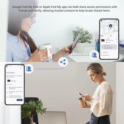 VOCOlinc Dual System Air Card Tag Pro 1 Pack, Rechargeable Wallet Tracker Item Finder Work with Android Google Find Hub or iOS Apple Find My APP (Huawei not Supported), Smart Locator for Luggage, Bags