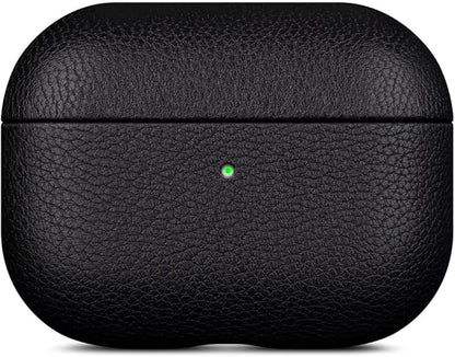 Lopie Handmade AirPods Pro 2 Leather Case Cover, Protective Case Fully-Wrapped with Lambskin Leather - Retail Packaging - Black
