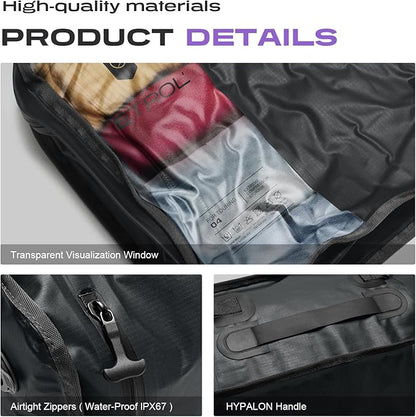 ETROL TPU Vacuum Bag for Travel, 70D Nylon Reusable Compression Bag with IP67 Waterproof Zipper, Compression Packing Cubes for Clothing, Space Saver Bags for Luggage (Full Open, Grey,1Pcs+Pump)