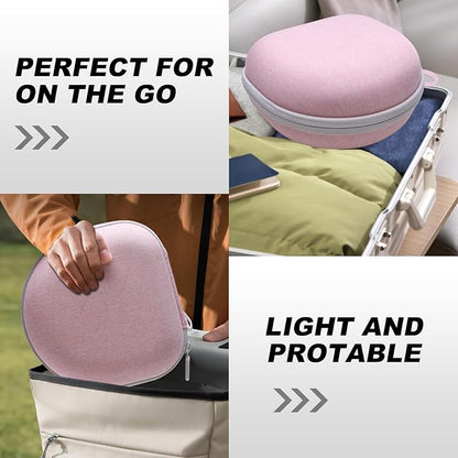 Kids Headphones Case Compatible with iClever BTH12 / BTH20/ BTH26/HS19, JoySpark, Candy Bila, EarFun, MIDOLA, IMYB Foldable Kids Headphones, Pink Travel Storage Bag(Case Only)