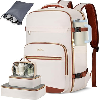 Travel Laptops Backpack for Women,Large Carry On Luggage for Airplanes Weekender Bags for Personal Items,Airline Approved TSA Overnight Bags with 4 Packing Cubes