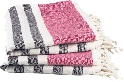 Cotton Turkish Beach Towel with Towels Oversized 36"x72" Pool Absorbent Extra Large Quick Dry Sand Travel Towel (Rosé Obsidian, 2 Pack)