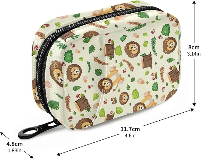 Pill Organizer Box Case Weekly Travel Pill Container Holder 7Day Cute Vitamin Organizer Dispenser Sorter Planner Storage Small Compact Cute Lion Head01