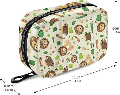 Pill Organizer Box Case Weekly Travel Pill Container Holder 7Day Cute Vitamin Organizer Dispenser Sorter Planner Storage Small Compact Cute Lion Head01