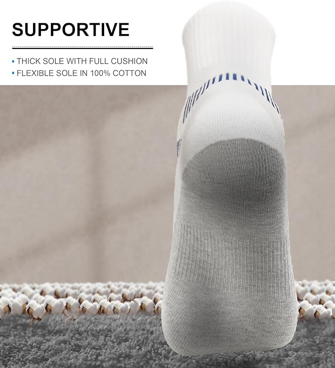 BULLIANT Compression Socks for Men 6Pairs, Athletic Crew Socks Cushioned For Men Sports Running-Arch Support