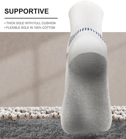 BULLIANT Compression Socks for Men 6Pairs, Athletic Crew Socks Cushioned For Men Sports Running-Arch Support