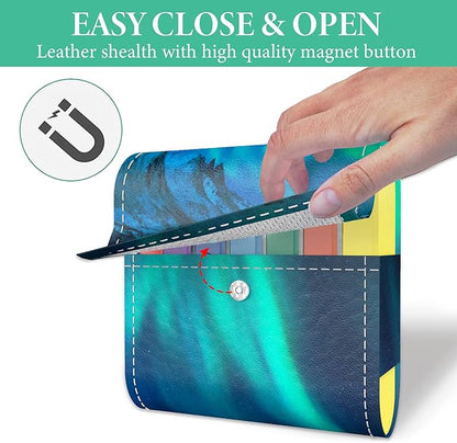 Pill Organizer,LIZIMANDU Weekly Travel Pill Case Box Medication Reminder Daily AM PM, Day Night 7 Compartments,for 4 Times A Day, 7 Days a Week-Includes Leather PU Carrying Case (Northern Light)