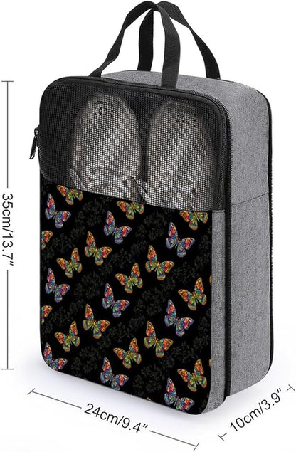 Lightweight Shoe Organizer Pouch Butterfly Portable Travel Shoe Packing Bag for Gym Sneaker Bags