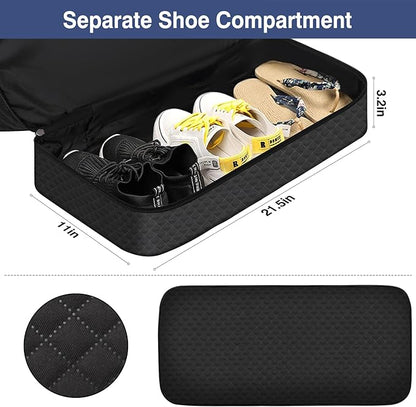 Weekender Bag for Women, Travel Duffel Bag Carry On Overnight Bag with Shoe Compartment Large Nylon Travel Weekend Tote Bag