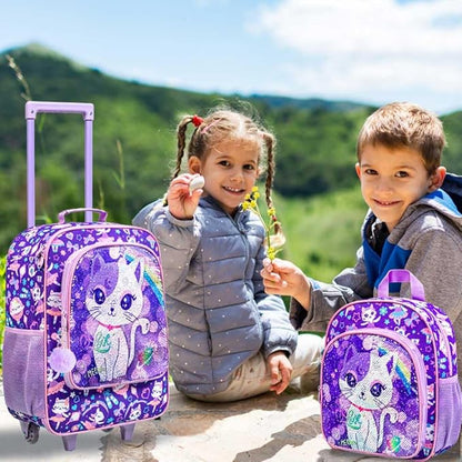 UFNDC Kids Luggage, Girls Suitcase Rolling with Wheels, Travel Carry on for Children Toddler Elementary