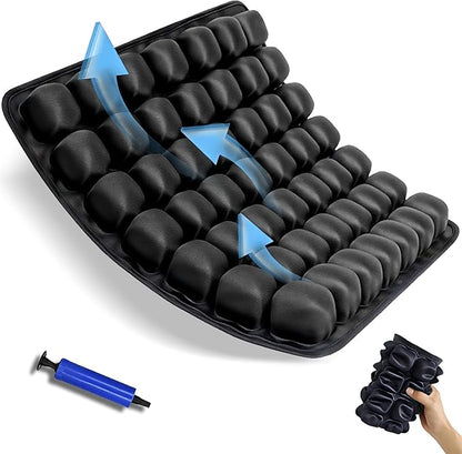 JNHEST Travel Seat Cushion, 3D Inflatable Seat Cushion for Long Flights, Portable Airplane Seat Travel Cushion, 49 airbags for Office Chairs & Wheelchair, Ergonomically Comfortable Pressure Relief.