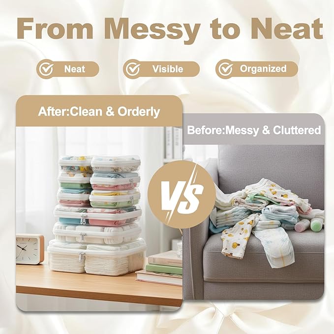 9 pcs Zipper Pouches Nesting Set, Hard Shell Toiletry Bag, Stackable Travel Organizer, Cosmetic Bags, Transparent Diaper Bag, Storage Cases (1 Tall M + 2M + 6S)