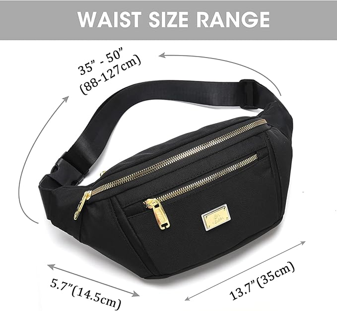 DAITET Crossbody Fanny Pack for Men&Women,Large Waist Bag & Hip Bum Bag with Adjustable Strap for Outdoors Workout Traveling Casual Running Hiking Cycling