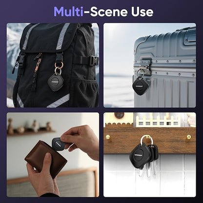 Air Tracker Tag 4 Pack: Bluetooth Item Finder with Apple Find My APP (iOS Only), Item Locator for Keys Finder, Luggage Tracker, Bags Wallets Pets Tracking, IP67 Waterproof Smart Tag