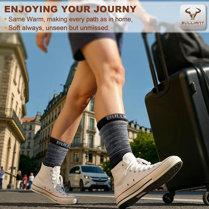 BULLIANT Compression Socks for Men 6Pairs, Athletic Crew Socks Cushioned For Men Sports Running-Arch Support