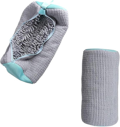 Shoes Laundry Bag Keep Shoes Clean, 2 Pcs Set - Shoe Wash Bag for Washing Machine, 360° Wrap Shoe Washing Bag for Sneakers, Boots & Delicate Footwear, Reusable Shoe Cleaning Bag (Grey)