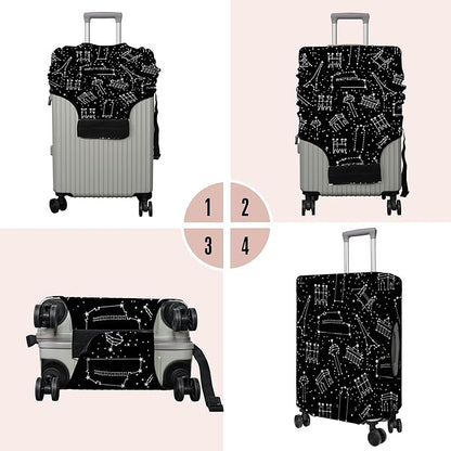 Travel Luggage Cover Suitcase Protector Fits 18-32 Inch Wheel Covers PatternedTravel Related Items Flower Luggage Protector Elastic L