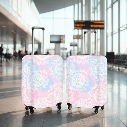 Pink Blue Mandala Luggage Cover Travel Essentials Suitcase Protector Washable Anti Scratch Protective Sleeve Baggage Wrap Fits 22-24 Inch Suitcase Covers Luggage Skins Travel Accessories
