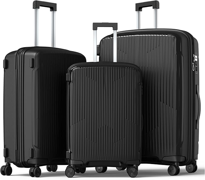 Nazhura Luggage Set, 3-Piece Hardside Suitcase Set, 20-inch Carry On, 24-inch, 28-inch Luggage