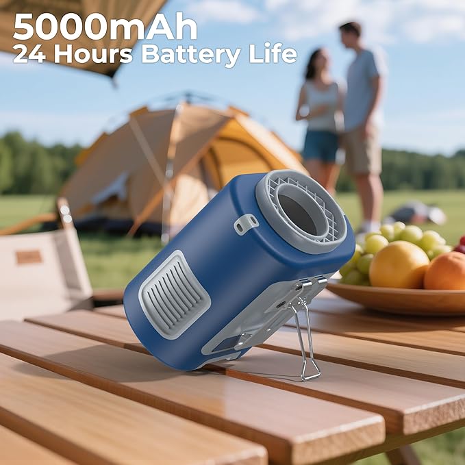 AMACOOL Mini Portable Waist Fan Clip on, 13000RPM 4-Speeds Personal Neck Fans, Up to 24H Battery Life, Rechargeable Wearable Shirt Belt Fan for Outdoor Work Jobsite Travel Camping, Gifts for Men