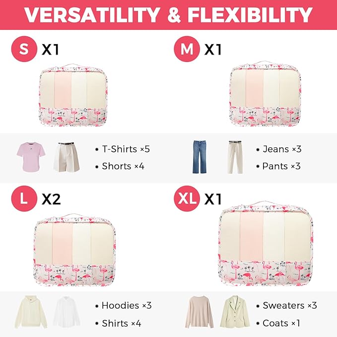 BAGAIL 9 Set Packing Cubes Luggage Packing Organizers for Travel Accessories