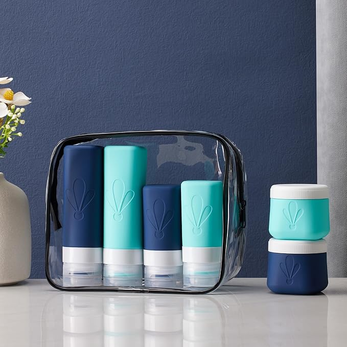 INSFIT Silicone Travel Bottles Set, 6 Pack Travel Size Toiletries, Leakproof Travel Bottles for Toiletries, Travel Accessories for Women, Airplane Travel Essentials, Travel Containers for Toiletries