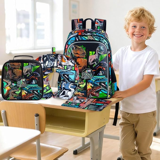 Kids Luggage for Boys and Girls, Cute Dinosaur Unicorn Rolling Wheels Suitcase for Toddler Children