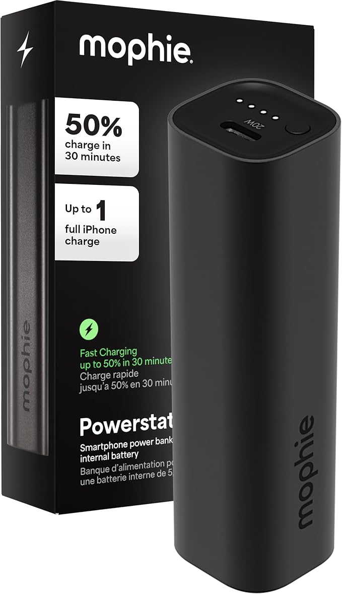 Mophie Powerstation Fast 5,000mAh Power Bank | Fast and Portable | 20W, Single-Device