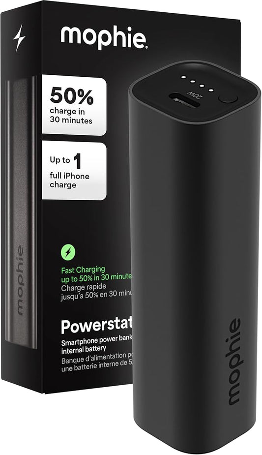 Mophie Powerstation Fast 5,000mAh Power Bank | Fast and Portable | 20W, Single-Device