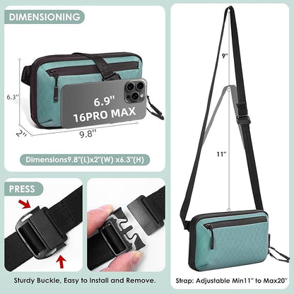 Electronics Organizer Tech Travel Pouch – Waterproof Nylon Diamond Quilted & 900D Travel Case Cable Bag for Cords Chargers