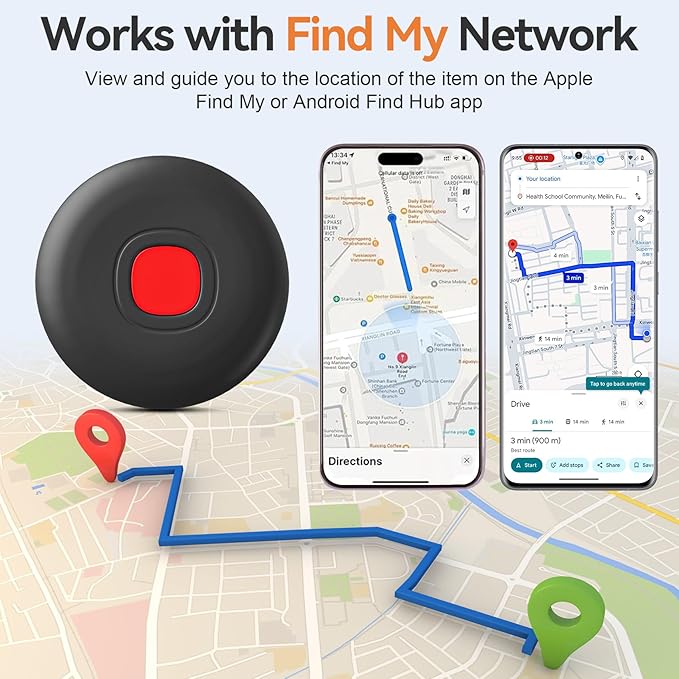 Air Tracker Tags for Android or iOS, Dual System Smart Bluetooth Tags, Find My or Google'S Find Hub App, Keys Finder and Item Locator, Waterproof Luggage Tracker for Keys, Wallets, Bags