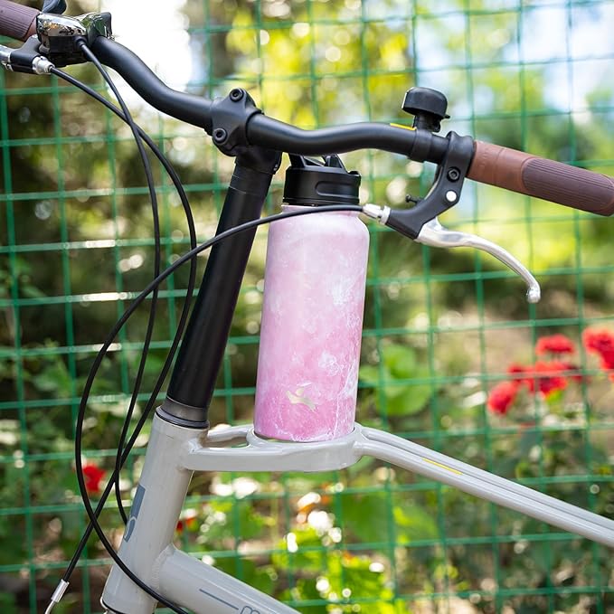 40oz Insulated Water Bottle Stainless Steel Sport Bottles with 3 Lids,Marble Blossom