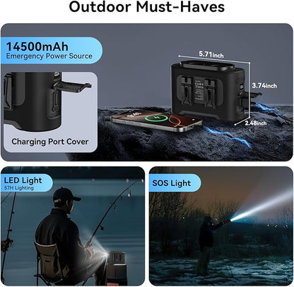 AMACOOL 14500mAh Portable Waist Fan, Strong Wind Power for Full Body Cooling Shirt Fan, 5 Speed Wearable Belt Clip on Fans, Battery Operated Personal Neck Fans for Outdoor Work Camping Travel