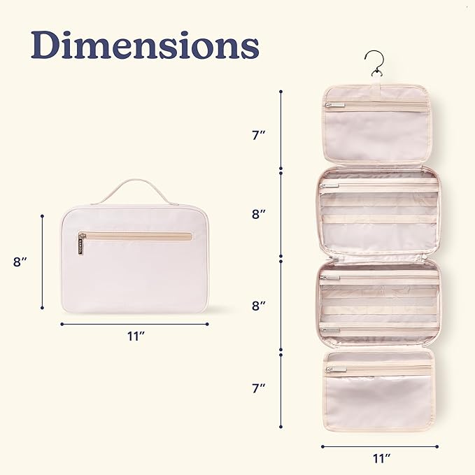 VANDEL Waterproof Hanging Toiletry Bag for Travelling, Hanging Makeup Organizer Bag, Cosmetic Travel Bags for Women Travel Toiletry Bags, Makeup Case Toiletries Organizer Hygiene Bathroom Shower Caddy