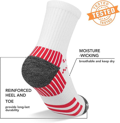 5 Pairs Copper Compression Socks for Women & Men - Ankle Plantar Fasciitis Arch Support Running Socks for Athletic