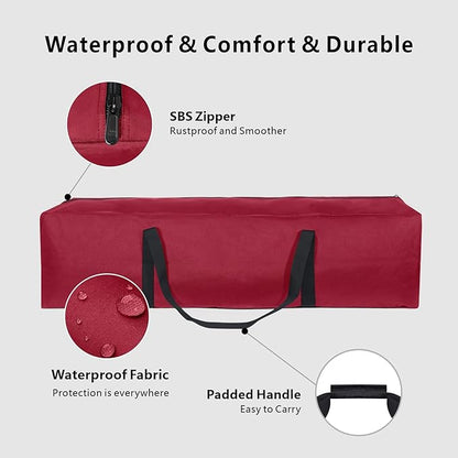 TOPDesign 46 Inch Extra Large Zippered Duffel Bag for Travel Camping Sports Equipment Storage, Waterproof Foldable Luggage Bag with Padded Handles