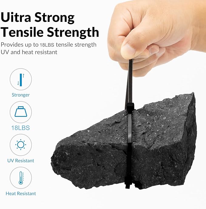 XINGO White Zip Ties 4 Inch 2000 Pack,Small Zip Ties with 18lbs Tensile Strength, Self-Locking Nylon PA66 Cable Ties for Electronics Organizer, Home Office Garage Multiple Use