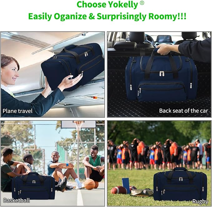 Sports Duffel Bag 26 Inch Travel Gym Duffle - Navy Blue