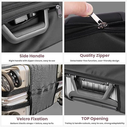 No Disassembly Suitcase Covers for Luggage - 20 Inch Clear Luggage Cover Protector, Black PVC Luggage Protector Suitcase Cover