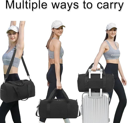 BLUBOON Duffle Bag Girls Kids Cute Gym Bag with Shoes Compartment & Wet Separation Waterproof Sports Overnight Travel Bag