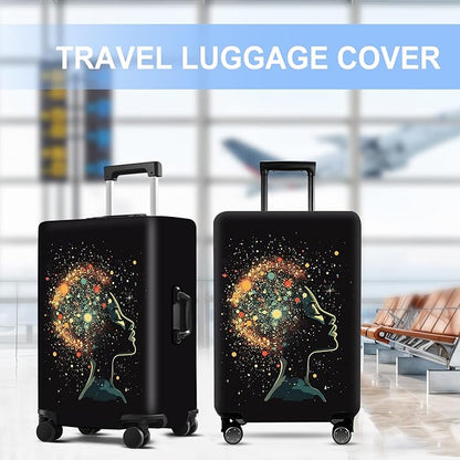 Luggage Cover Washable Suitcase Protector Anti-scratch Suitcase cover Fits 20-34 Inch Luggage (Girl-7, M(24-26inch suitcase))