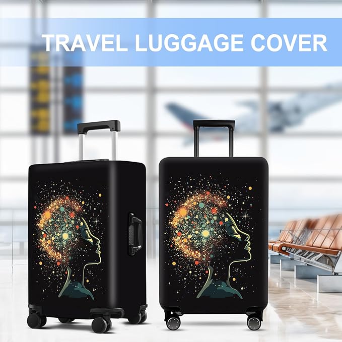 Luggage Cover Washable Suitcase Protector Anti-scratch Suitcase cover Fits 20-34 Inch Luggage (Girl-7, L(28-30inch suitcase))