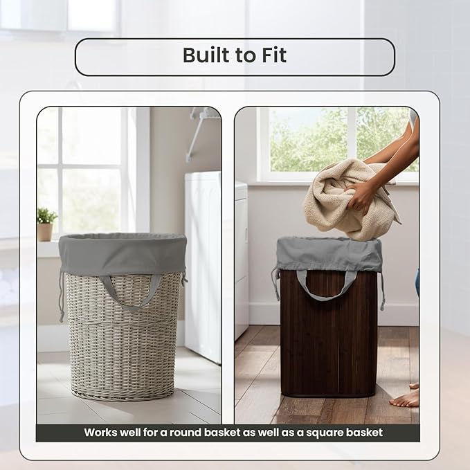 LFH Home Cotton Canvas Extra Large Laundry Bag with Handle, Heavy Duty Drawstring Closure Washable Laundry Bags, School Travel, Home, Hotel, College Dorm, Organizer Sack, Toys 24x36-Grey Thanks Giving