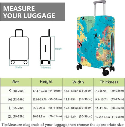 Travel Luggage Cover Suitcase Protector Fits 18-32 Inch Wheel Covers PatternedTravel Related Items Flower Luggage Protector Elastic XL