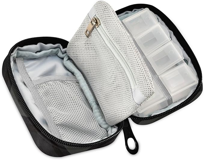 Pill Organizer Box Case Weekly Travel Pill Container Cute Pill Holder 7Day Vitamin Organizer Dispenser Sorter Planner Storage Small Compact Dark Pill Cases one size 4.23 ounces 1.0 Count