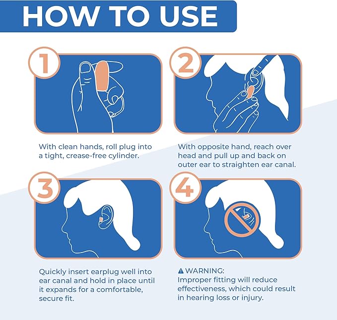 Reli. Foam Ear Plugs (100 Pairs Bulk), Individually Wrapped | 31 dB NRR | Disposable Foam Ear Plugs for Sleeping Noise Cancelling | Blocks Loud Noises for Snoring, Concerts, Travel (Peach)